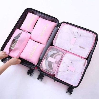 Avelena | 7-Teiliges Set Reisegepäck-Organizer Polyester Tragbare Reisepartition Tasche Aufbewahrungsbeutel Home-Organisationszubehör
