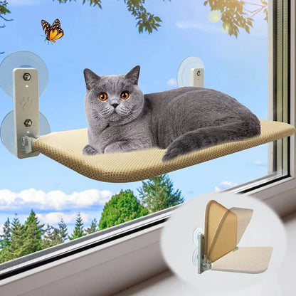 Avelena | Faltbare Katzenfensterliege Kabellose Katzenfensterhängematte Mit 4 Starken Saugnäpfen Fensterbrett Katzenbetten Sitz Für Hauskatzen Innen