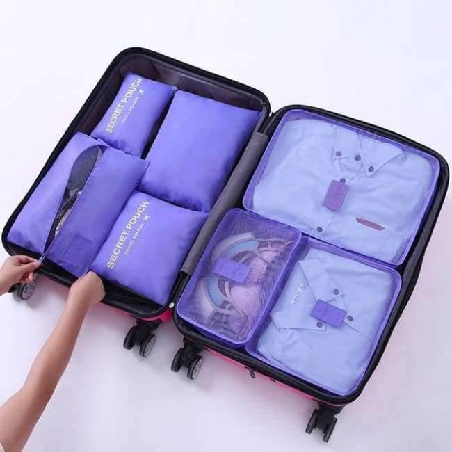 Avelena | 7-Teiliges Set Reisegepäck-Organizer Polyester Tragbare Reisepartition Tasche Aufbewahrungsbeutel Home-Organisationszubehör