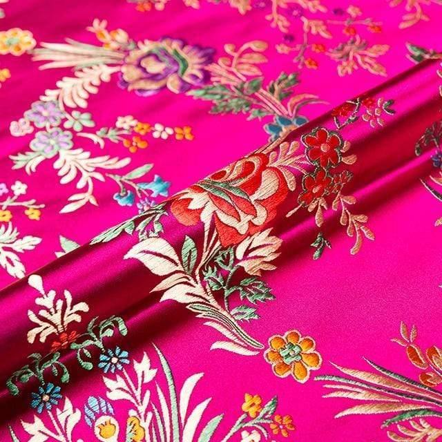 Avelena | Blumenstoffe Brokat Jacquard Musterstoff Zum Nähen Von Cheongsam und Kimono Material für Diy