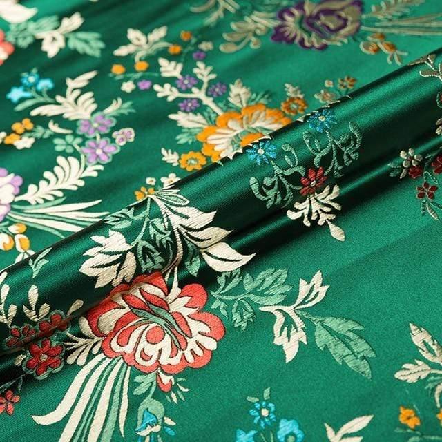 Avelena | Blumenstoffe Brokat Jacquard Musterstoff Zum Nähen Von Cheongsam und Kimono Material für Diy