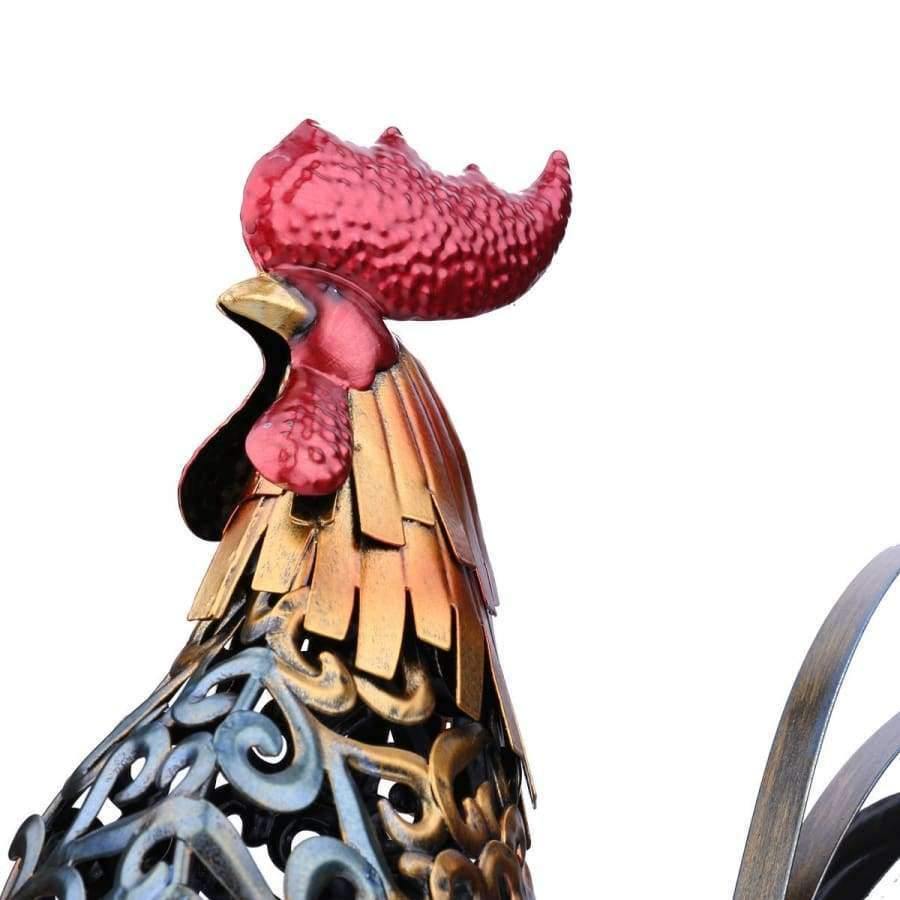 Avelena | Metallfigur Eisen Hahn Wohnkultur Artikel Lebendige Farbige Figur Bastelgeschenk Für Wohnungsdekorationszubehör