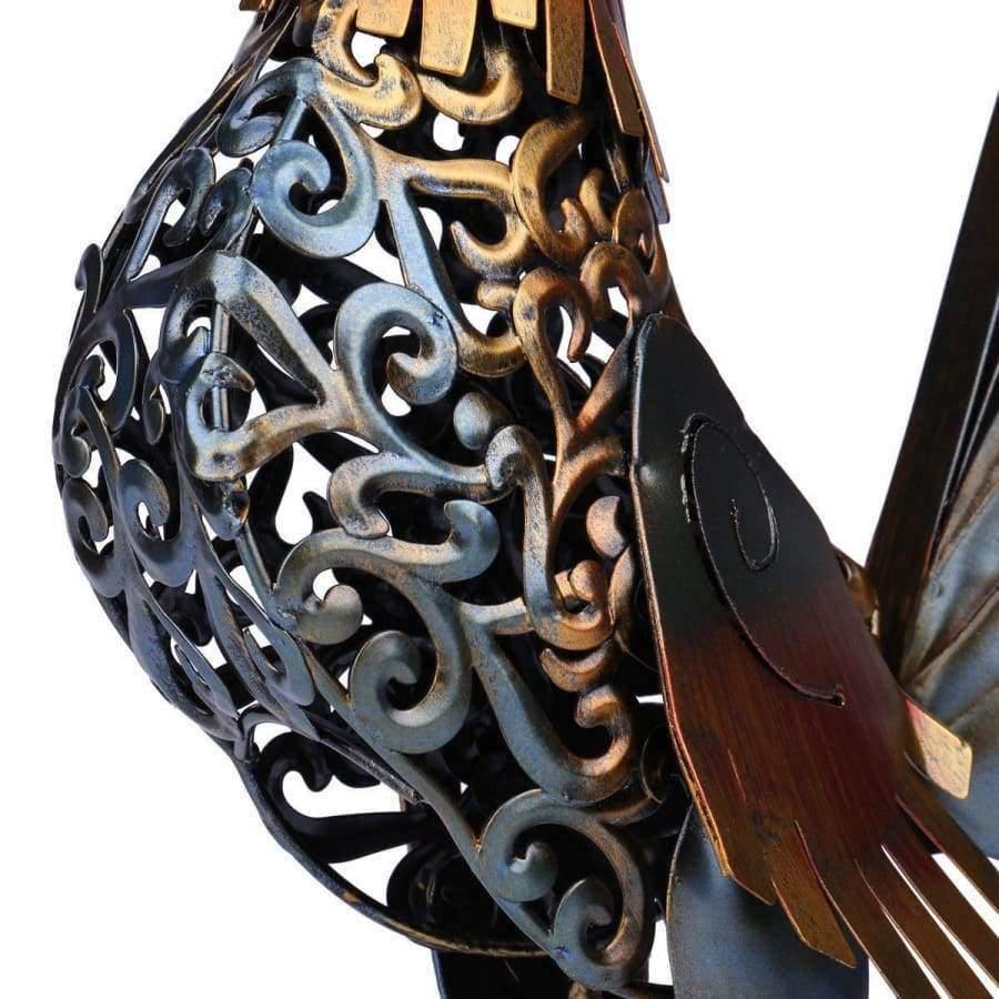 Avelena | Metallfigur Eisen Hahn Wohnkultur Artikel Lebendige Farbige Figur Bastelgeschenk Für Wohnungsdekorationszubehör