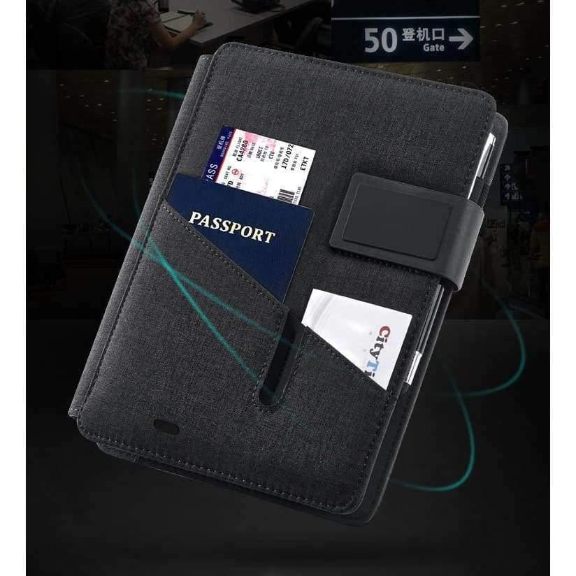 Avelena | Multi-Funktionsnotizbuch mit 5000 Mah Powerbank Geschenke für Unternehmen Büromaterial Schreibblock A5