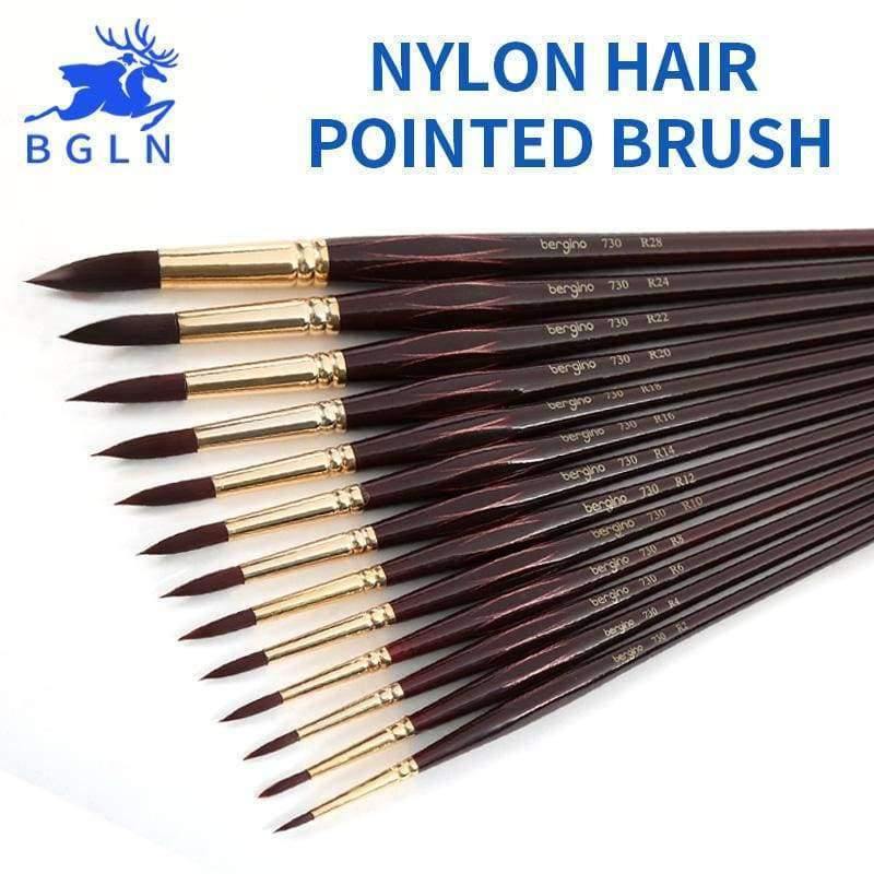 Avelena | Professioneller Aquarellpinsel mit Nylonhaaren, Spitz, Aquarell-, Öl-, Acrylmalpinsel für Künstler, Kunstbedarf 730