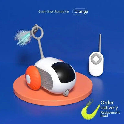 Avelena | Atuban Fernbedienung Smart Katze Spielzeug, Aktives Rollauto mit Austauschbarem Auto, Wiederaufladbares Böses Auto für Innenkatzen/Kätzchen Kleine Hunde