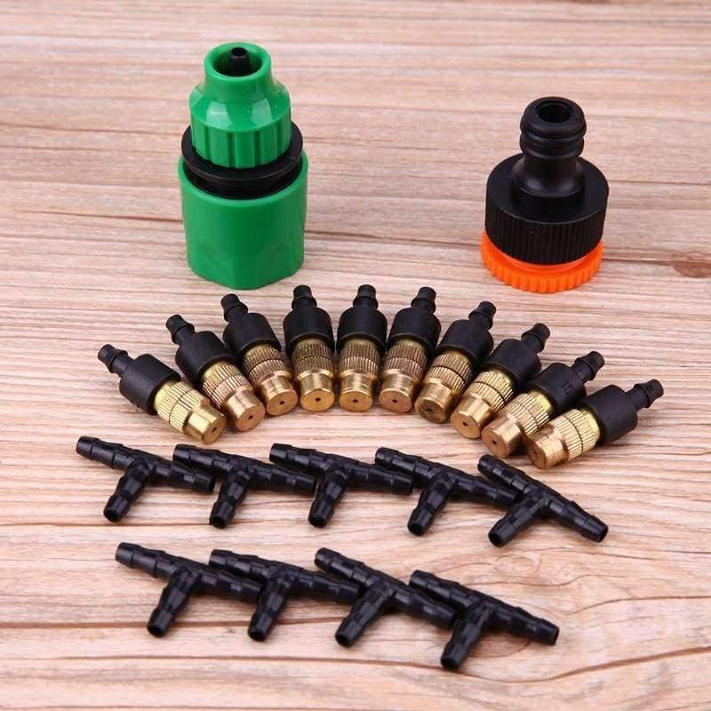 Avelena | Outdoor Garten Nebel Kühlungssystem Anschluss 4/7Mm Schlauch 10 Stück Düsen Kit Sprinkler Bewässerung Kits System Gartenbedarf