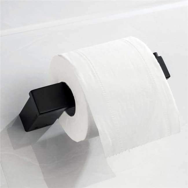 Avelena | Neues Sus 304 Edelstahl Badezimmer-Hardware-Set Schwarz Matt Papierhalter Zahnputzhalter Handtuchstange Badezimmerzubehör