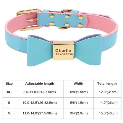 Avelena | Personalisierter Hund Katze Halsband Verstellbares Katzen Kristall Halsbänder Anti-Verlust Leder Welpen Katzen Halskette Fliege Strass Zubehör
