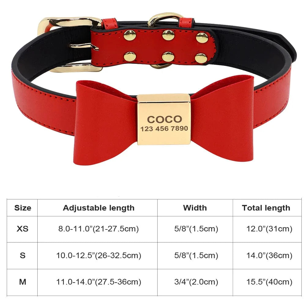 Avelena | Personalisierter Hund Katze Halsband Verstellbares Katzen Kristall Halsbänder Anti-Verlust Leder Welpen Katzen Halskette Fliege Strass Zubehör