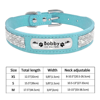 Avelena | Personalisierter Hund Katze Halsband Verstellbares Katzen Kristall Halsbänder Anti-Verlust Leder Welpen Katzen Halskette Fliege Strass Zubehör