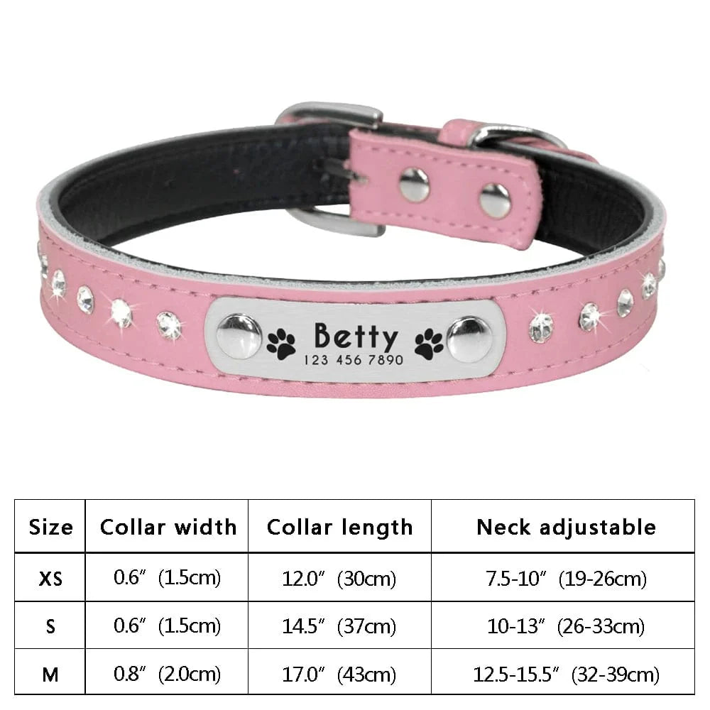 Avelena | Personalisierter Hund Katze Halsband Verstellbares Katzen Kristall Halsbänder Anti-Verlust Leder Welpen Katzen Halskette Fliege Strass Zubehör