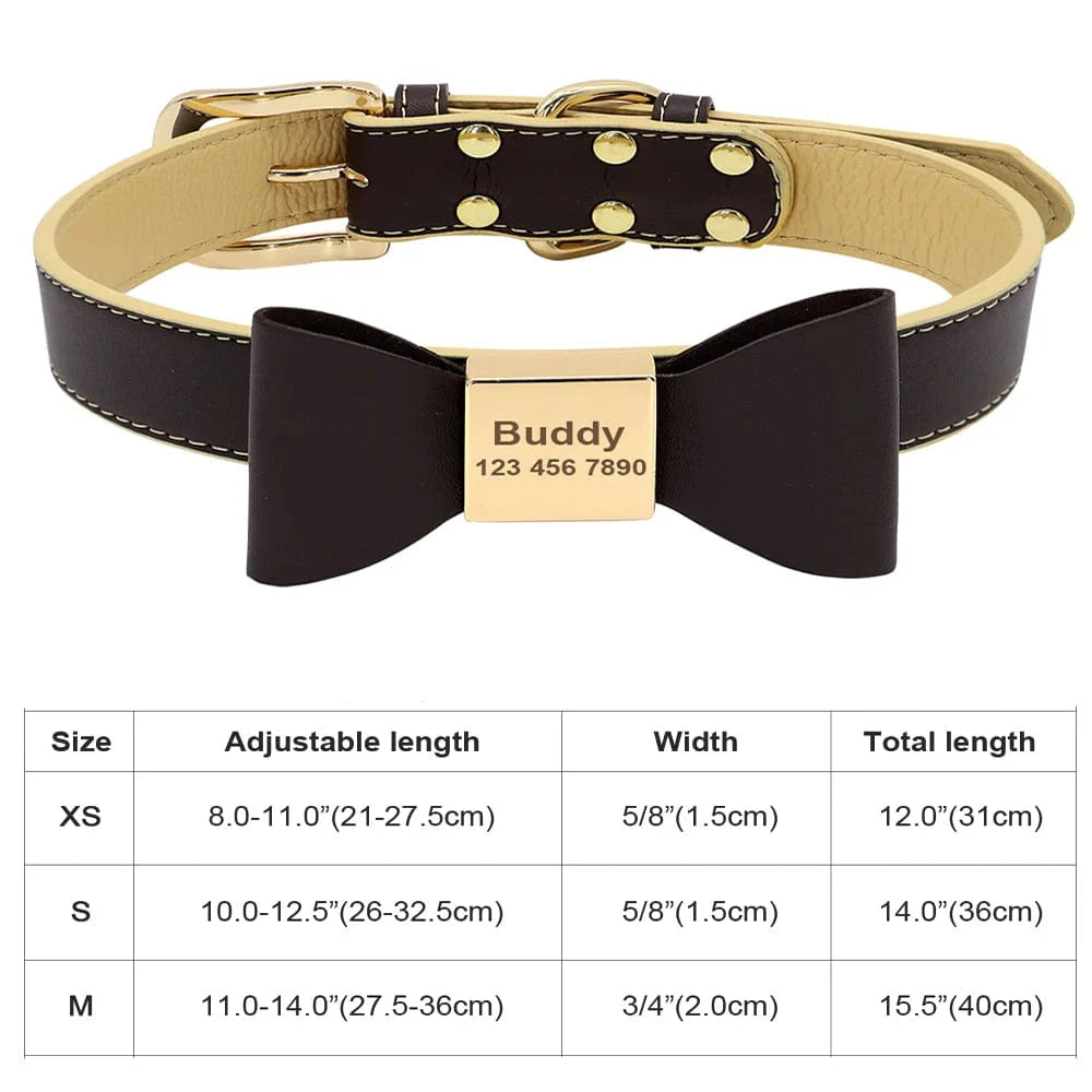 Avelena | Personalisierter Hund Katze Halsband Verstellbares Katzen Kristall Halsbänder Anti-Verlust Leder Welpen Katzen Halskette Fliege Strass Zubehör
