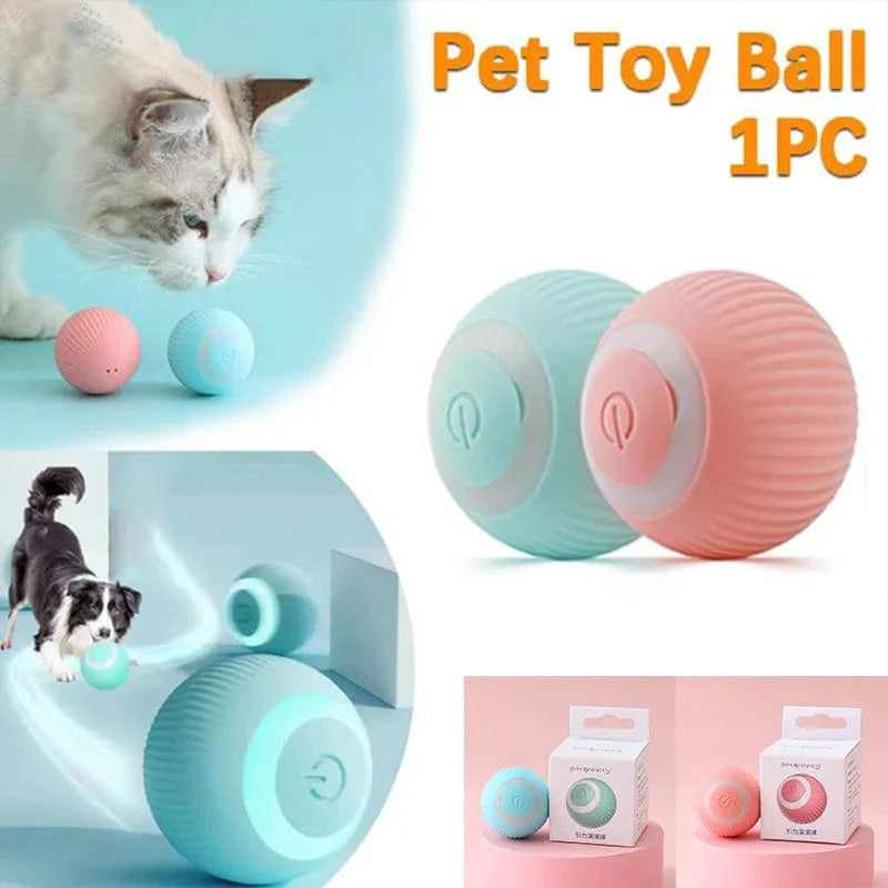 Avelena | Haustier Automatisch Rollendes Spielzeug für Katze Training Selbstfahrendes Kätzchen Spielzeug Innen Interaktives Spiel Elektrisch Smart Katzenball Spielzeug Zubehör