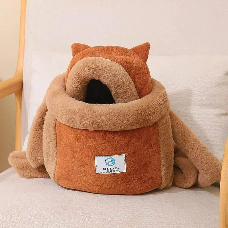 Avelena | Tragetasche Für Haustiere Katze Hunde Plüsch Rucksack Outdoor Reise Spaziergang Winter Warm Nest Kätzchen Welpe Hängende Brust Tragbare Träger