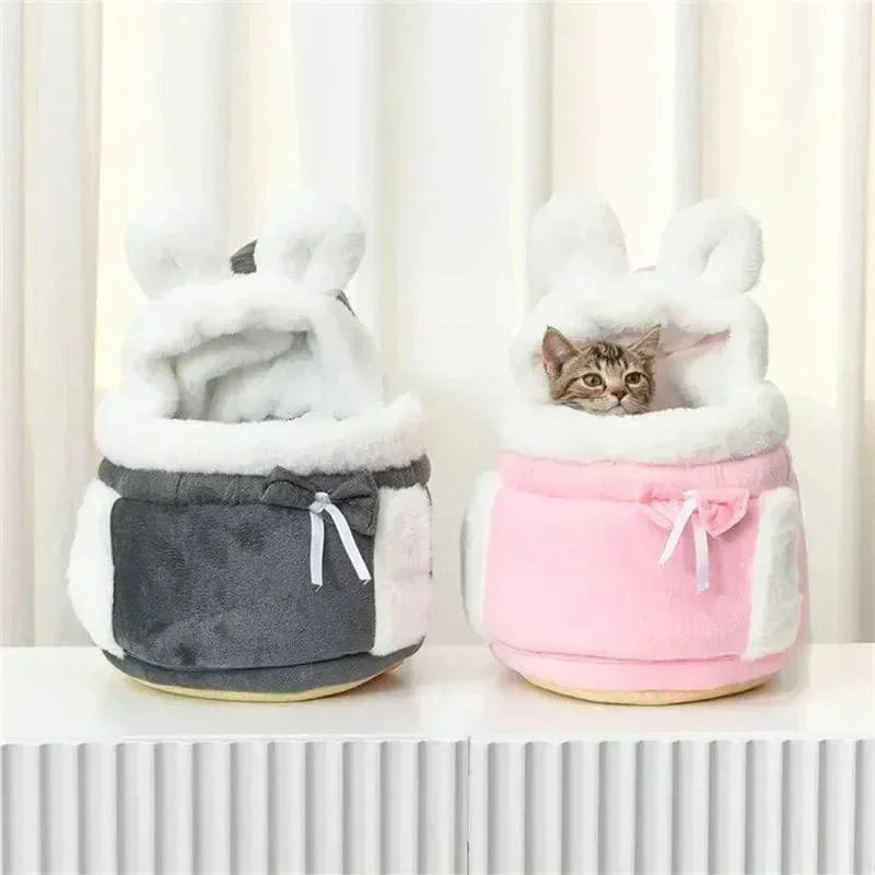 Avelena | Tragetasche Für Haustiere Katze Hunde Plüsch Rucksack Outdoor Reise Spaziergang Winter Warm Nest Kätzchen Welpe Hängende Brust Tragbare Träger