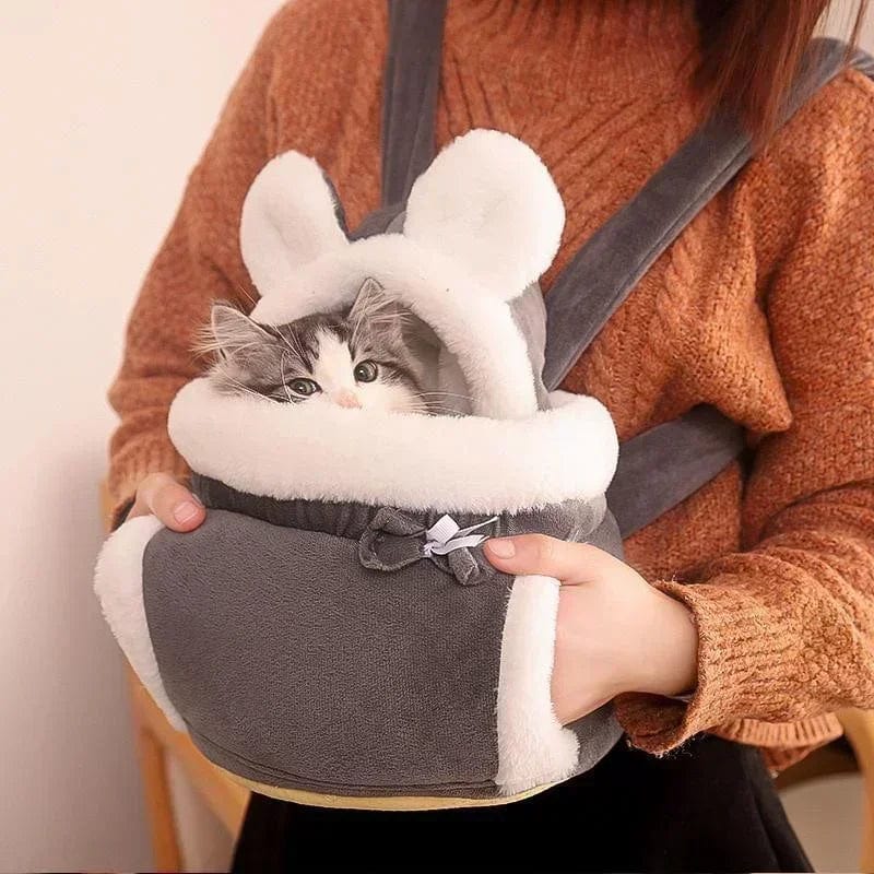 Avelena | Tragetasche Für Haustiere Katze Hunde Plüsch Rucksack Outdoor Reise Spaziergang Winter Warm Nest Kätzchen Welpe Hängende Brust Tragbare Träger