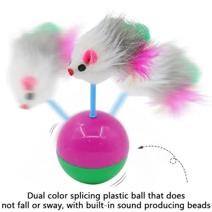 Avelena | Hunde Katzenspielzeug Haltbar Bunte Feder Mimi Lieblingspelzmause Kippenspielzeug Kätzchen Katzenspielzeug Spielbälle Zum Fangen Katzenbedarf 2Pcs