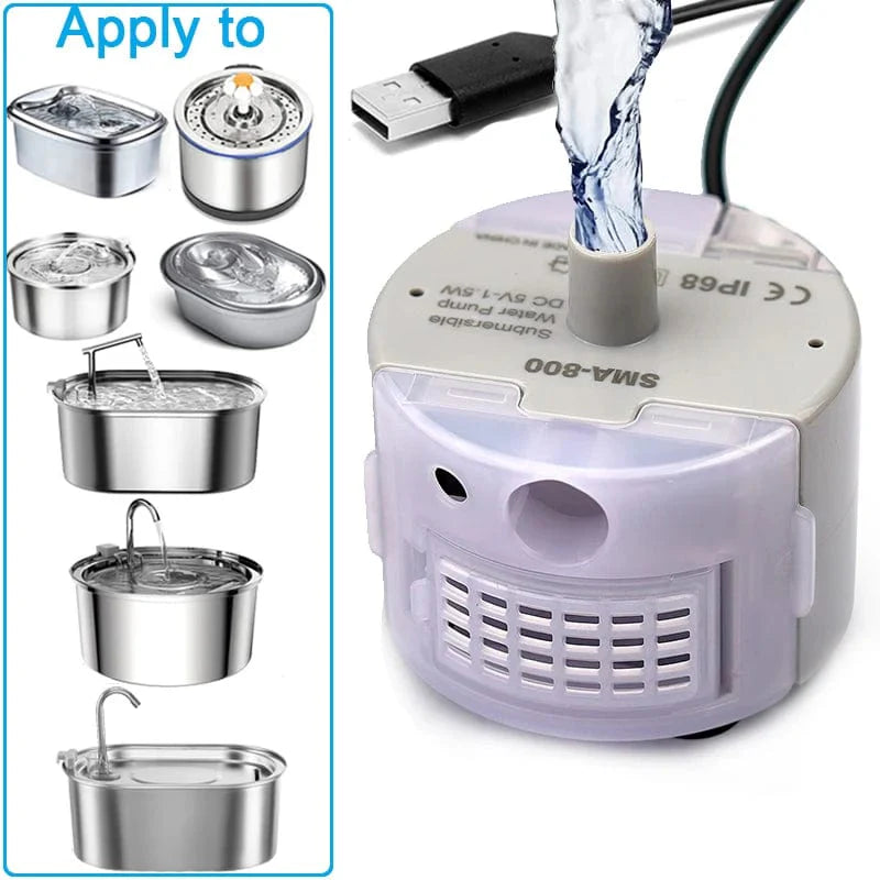 Avelena | Haustierbrunnen Motor Tauchpumpe Katzen-Trinkbrunnen Sma-800 Usb Wasserpumpe Katzenbrunnen Zubehör Leise Dc 5V/1A Wasserpumpe