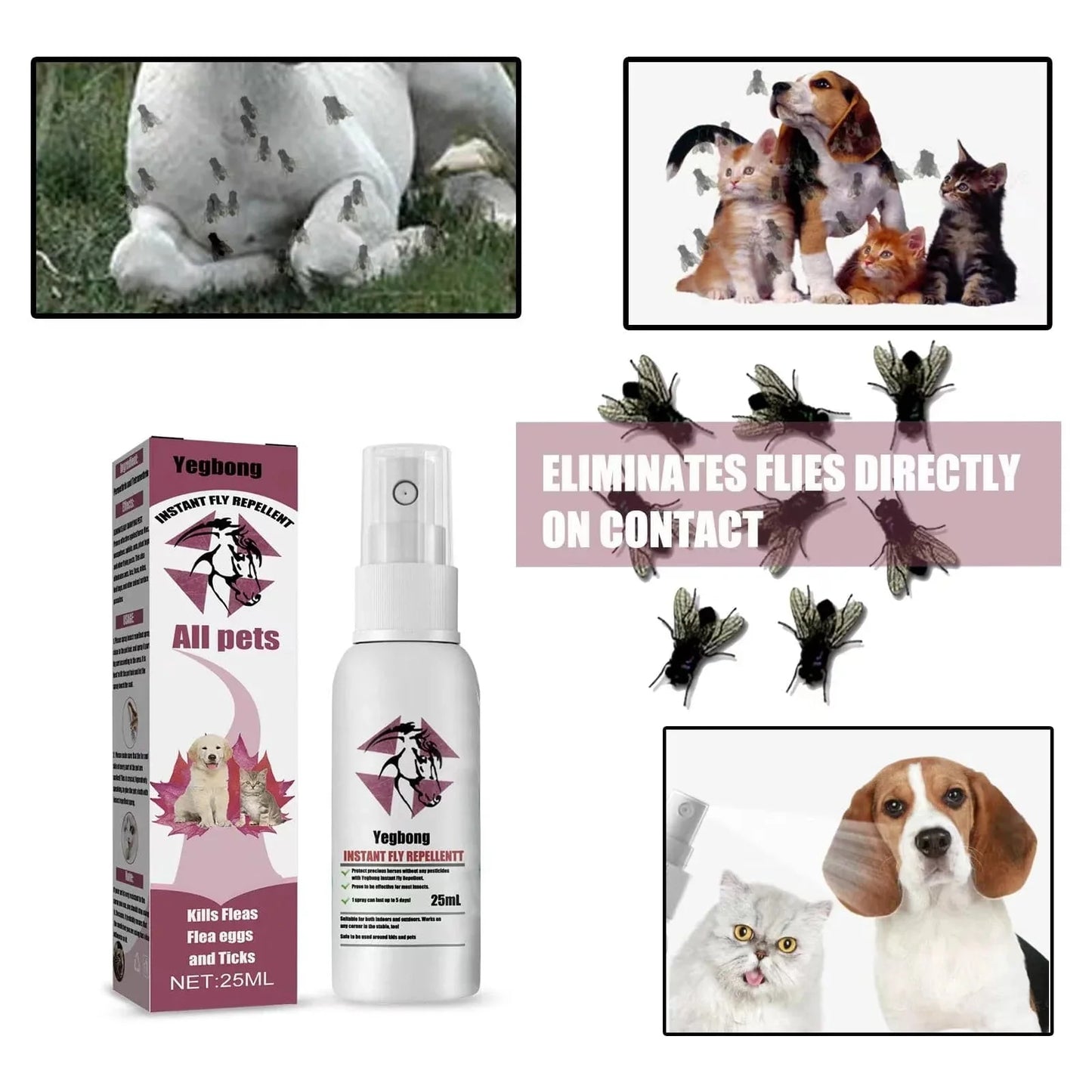 Avelena | Tierinsektenschutzspray Vertreibt Flöhe Läuse Zecken Sterilisation Lindert Hautjuckreiz Geeignet Zur Entwurmung Von Katzen Und Hunden
