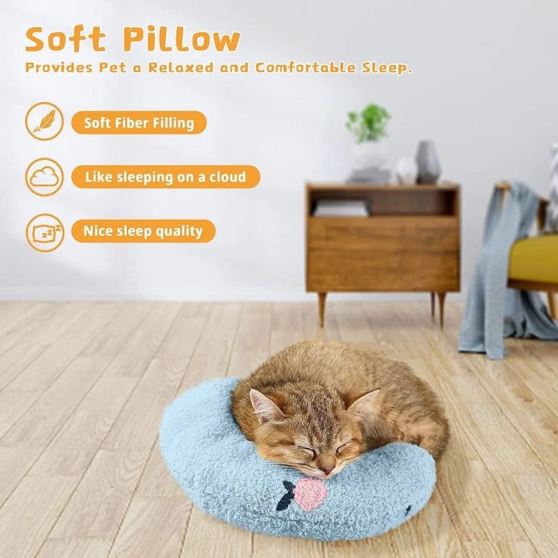 Avelena | Pet Little Pillow Fashion Nackenstütze Tiefschlaf Welpen Kätzchen U-Förmiges Kissen Hund Katze Kopfstütze Schlafkissen Haustierbedarf