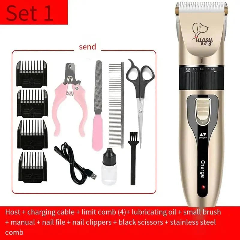 Avelena | Haustierrasiermaschine Hundeschneider-Sets Hundehaarpflege Friseur Trimmer Set Akkuladegerät Wiederaufladbare Haustierrasiermaschine Haustierbedarf
