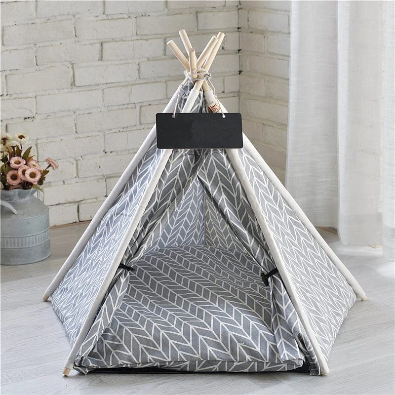 Avelena | Haustier Zelt Haus Hundebett Tragbar Abnehmbar Waschbar Teepee Welpe Katze Innen Außen Zwinger Höhle Mit Kissen Und Schwarze Tafel