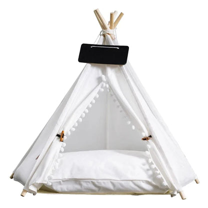 Avelena | Haustier Zelt Haus Hundebett Tragbar Abnehmbar Waschbar Teepee Welpe Katze Innen Außen Zwinger Höhle Mit Kissen Und Schwarze Tafel