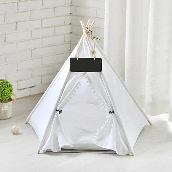 Avelena | Haustier Zelt Haus Hundebett Tragbar Abnehmbar Waschbar Teepee Welpe Katze Innen Außen Zwinger Höhle Mit Kissen Und Schwarze Tafel