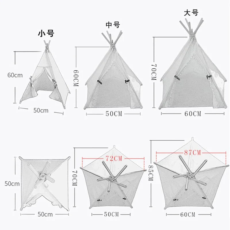 Avelena | Haustier Zelt Haus Hundebett Tragbar Abnehmbar Waschbar Teepee Welpe Katze Innen Außen Zwinger Höhle Mit Kissen Und Schwarze Tafel
