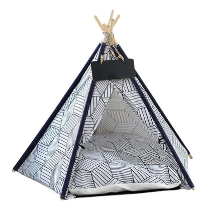 Avelena | Haustier Zelt Haus Hundebett Tragbar Abnehmbar Waschbar Teepee Welpe Katze Innen Außen Zwinger Höhle Mit Kissen Und Schwarze Tafel