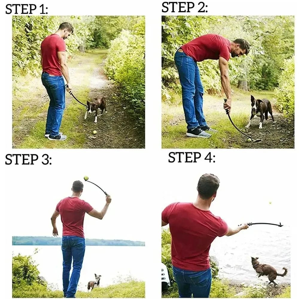 Avelena | Haustierwurfstock Hund Handwurfball Spielzeuge Haustier Tennis Launcher Stange Outdoor Aktivitäten Hunde Training Spielzeuge Haustierbedarf