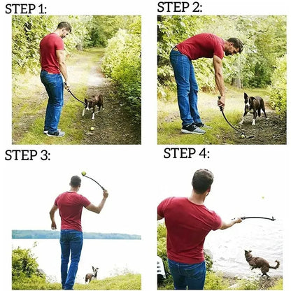 Avelena | Haustierwurfstock Hund Handwurfball Spielzeuge Haustier Tennis Launcher Stange Outdoor Aktivitäten Hunde Training Spielzeuge Haustierbedarf