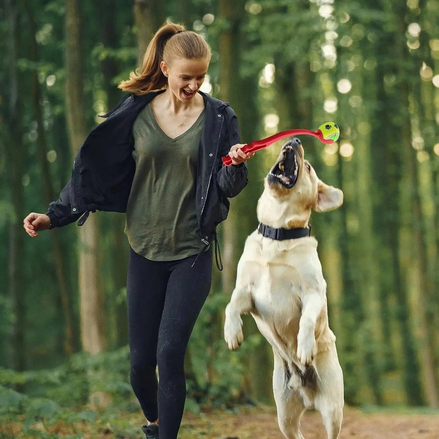 Avelena | Haustierwurfstock Hund Handwurfball Spielzeuge Haustier Tennis Launcher Stange Outdoor Aktivitäten Hunde Training Spielzeuge Haustierbedarf