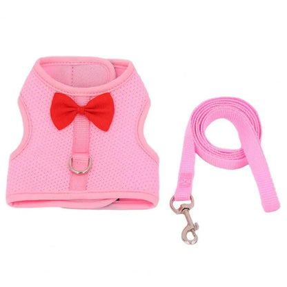 Avelena | 1 Set Haustier Kaninchen Geschirr Trainings Zug Leine Stylische Schleifen Dekoration Kleine Haustiere Kaninchen Zuggeschirr Für Outdoor Spaziergänge