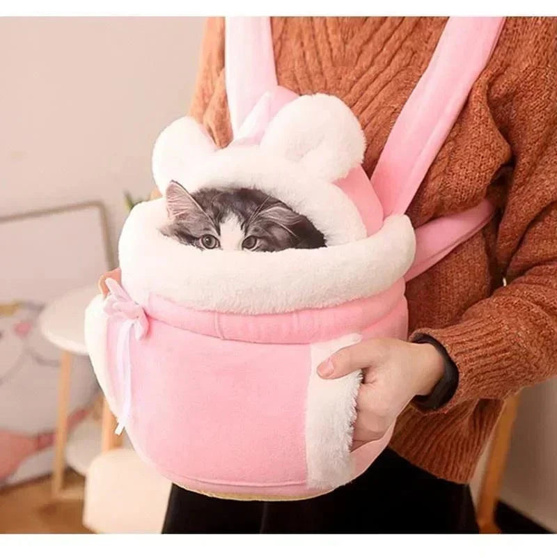 Avelena | Tragetasche Für Haustiere Katze Hunde Plüsch Rucksack Outdoor Reise Spaziergang Winter Warm Nest Kätzchen Welpe Hängende Brust Tragbare Träger