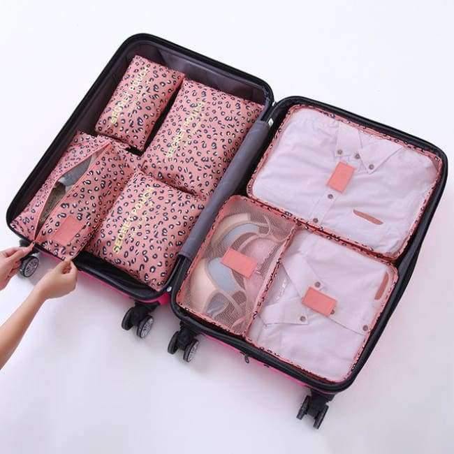 Avelena | 7-Teiliges Set Reisegepäck-Organizer Polyester Tragbare Reisepartition Tasche Aufbewahrungsbeutel Home-Organisationszubehör