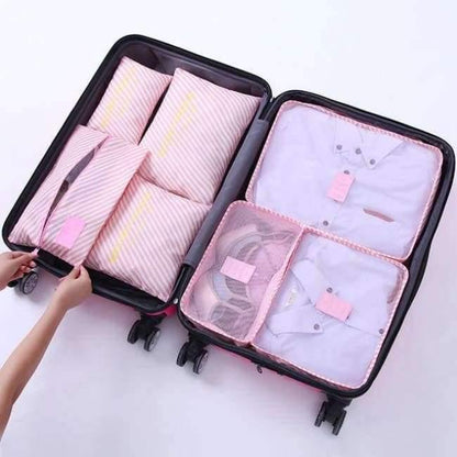 Avelena | 7-Teiliges Set Reisegepäck-Organizer Polyester Tragbare Reisepartition Tasche Aufbewahrungsbeutel Home-Organisationszubehör