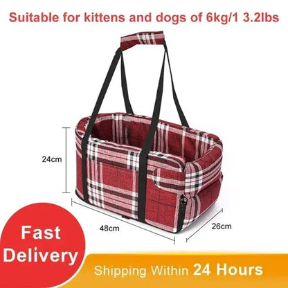 Avelena | Transportables Katzen- Und Hunde-Bett Reise Zentralsteuerung Auto Sicherheits-Tier Sitz Transport Hunde-Trägerschutz Für Kleine Hunde Chihuahua Teddy