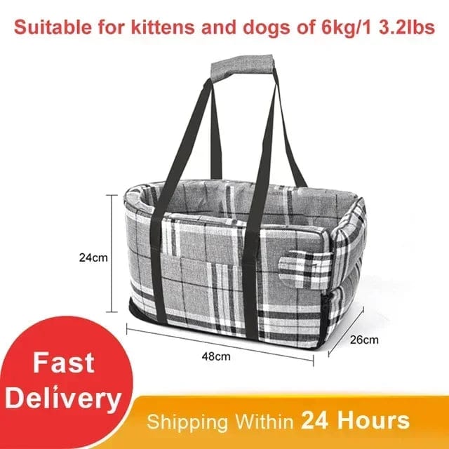 Avelena | Transportable Katzen- und Hundebett Reise Zentralsteuerung Auto Sicherheitshaustiersitz Transport Hundeträgerschutz für Kleine Hunde Chihuahua Teddybär
