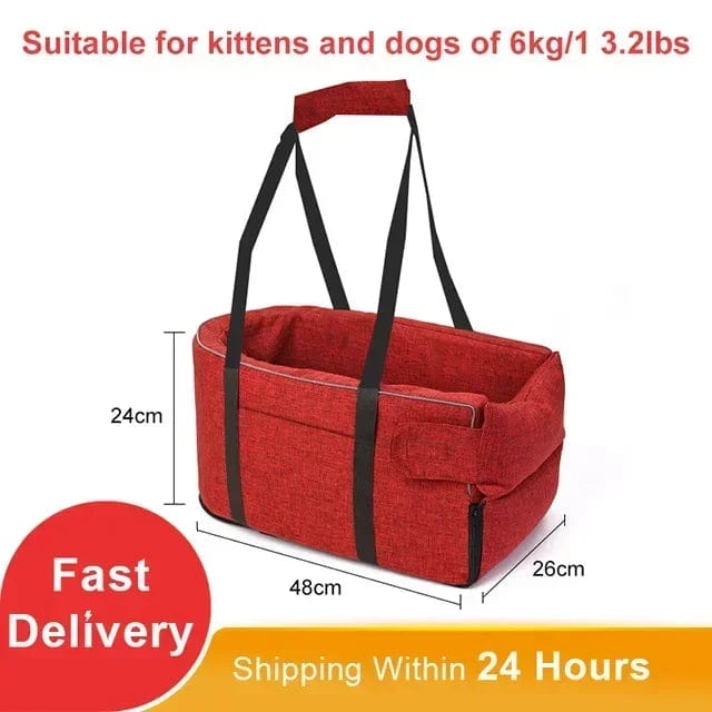 Avelena | Transportables Katzen- Und Hunde-Bett Reise Zentralsteuerung Auto Sicherheits-Tier Sitz Transport Hunde-Trägerschutz Für Kleine Hunde Chihuahua Teddy