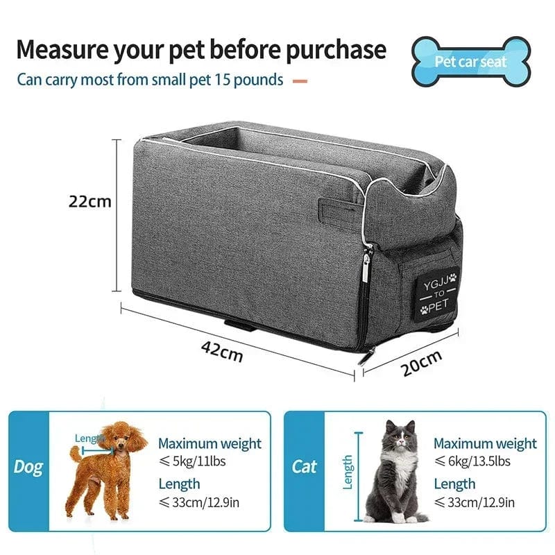 Avelena | Transportables Katzen- Und Hunde-Bett Reise Zentralsteuerung Auto Sicherheits-Tier Sitz Transport Hunde-Trägerschutz Für Kleine Hunde Chihuahua Teddy
