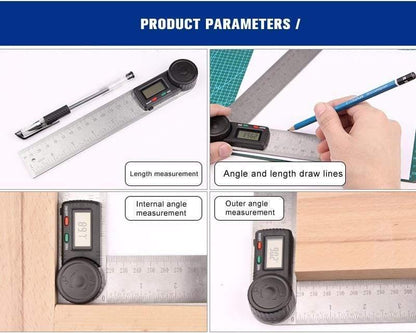 Avelena | Winkelzirkel Digitale Shoplineal Meter 360 Grad Zirkelscheibe Stahl Neigungsmesser Goniometer Elektronischer Winkelsperre