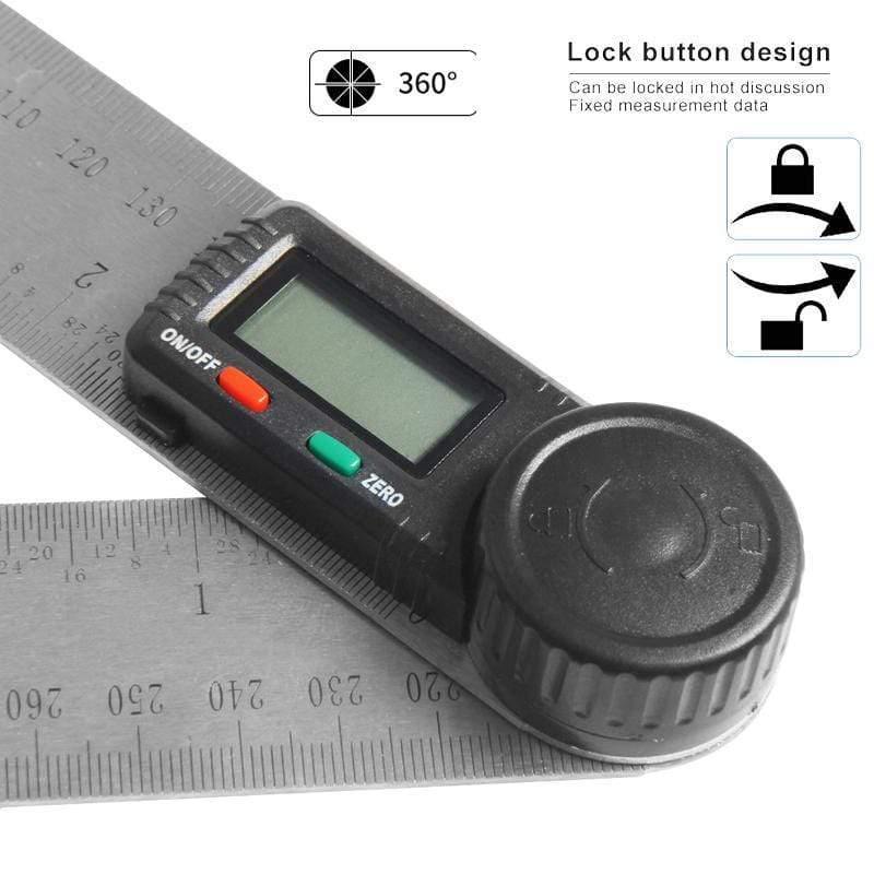 Avelena | Winkelzirkel Digitale Shoplineal Meter 360 Grad Zirkelscheibe Stahl Neigungsmesser Goniometer Elektronischer Winkelsperre