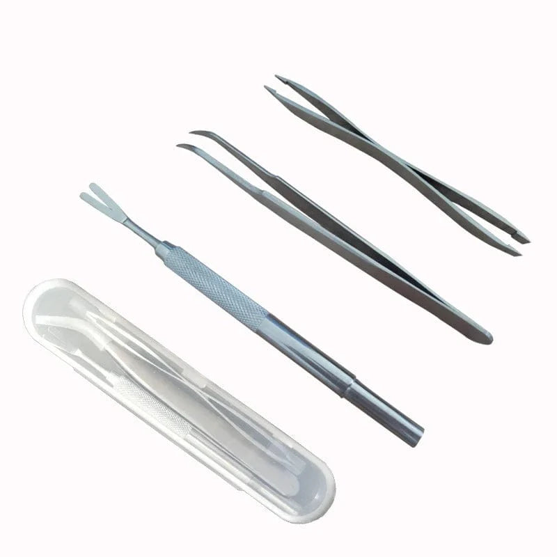 Avelena | Qualitäts Edelstahl Haustier Flöhe Entfernen Werkzeug Schabekreuz Tweezer Clip Set Pflegeprodukte Katze Hund Zeckenentfernung