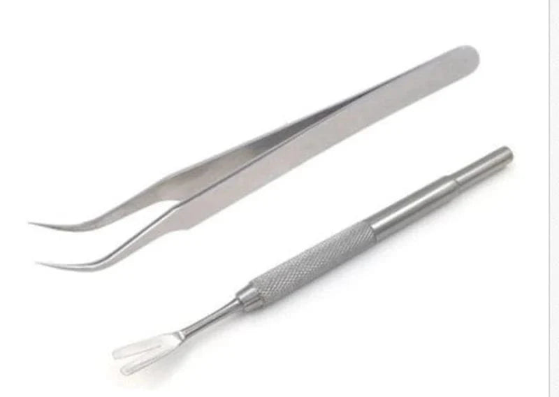 Avelena | Qualitäts Edelstahl Haustier Flöhe Entfernen Werkzeug Schabekreuz Tweezer Clip Set Pflegeprodukte Katze Hund Zeckenentfernung