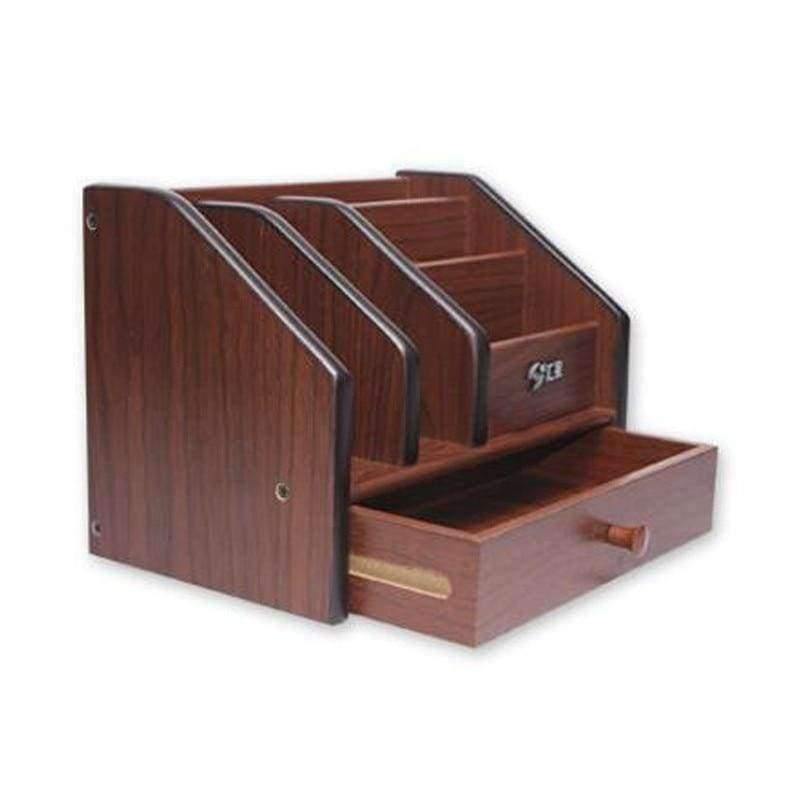 Avelena | Qualitäts Holz Stifthalter Schreibwarenhalter Stifte Topf Schreibtisch Organizer Bleistiftständer Büroschreibtisch Zubehör Mit Schubladenunterteilung