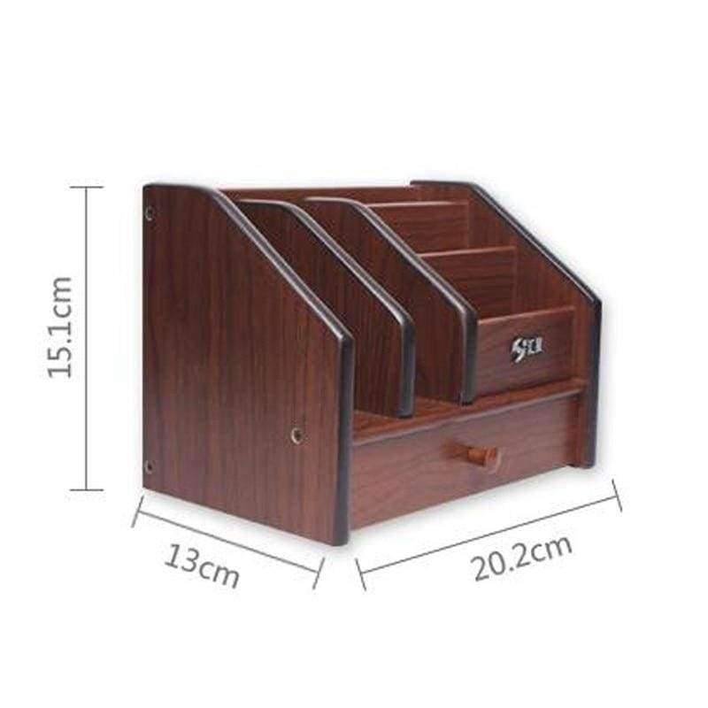 Avelena | Qualitäts Holz Stifthalter Schreibwarenhalter Stifte Topf Schreibtisch Organizer Bleistiftständer Büroschreibtisch Zubehör Mit Schubladenunterteilung