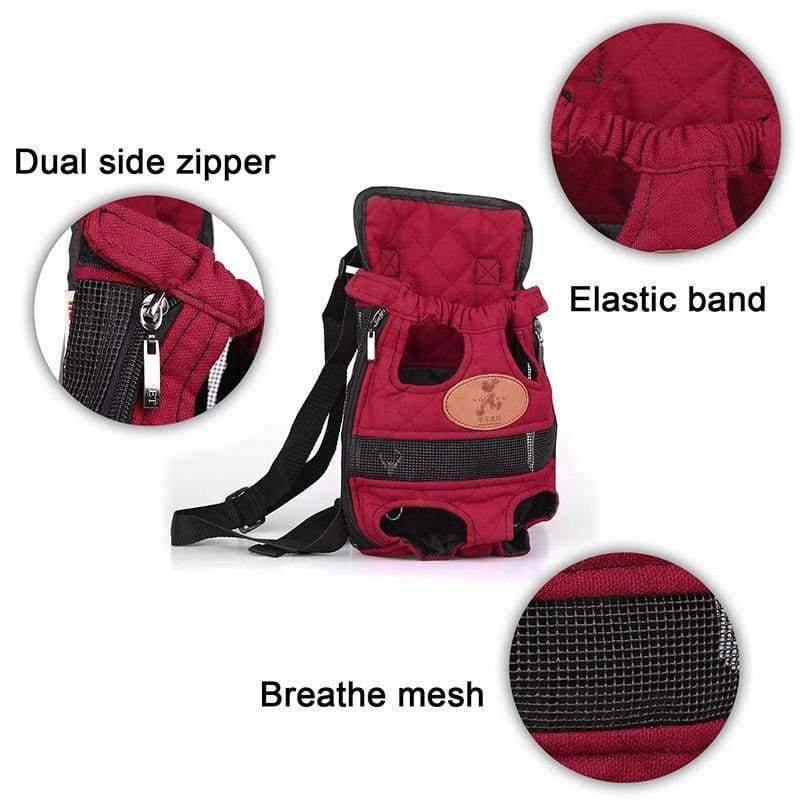 Avelena | Hundeträgerschwarz Mode Rote Farbe Reisehunderrucksack Atmungsaktive Haustiertaschen Schulter-Haustier Welpen-Träger