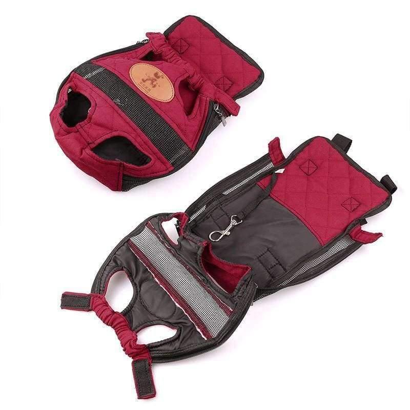 Avelena | Hundeträgerschwarz Mode Rote Farbe Reisehunderrucksack Atmungsaktive Haustiertaschen Schulter-Haustier Welpen-Träger